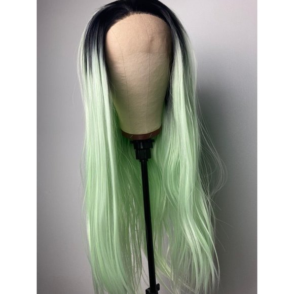 Black Rooted Green Wigs Lace Wig - Picture 7 of 10